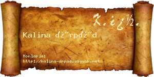 Kalina Árpád névjegykártya